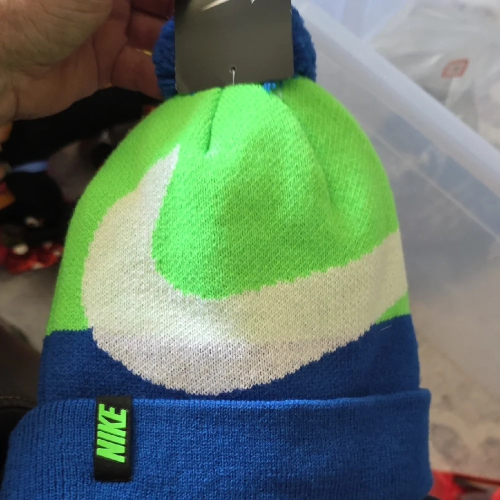 Nike Kids Vibrant Blue and Neon Green Hat